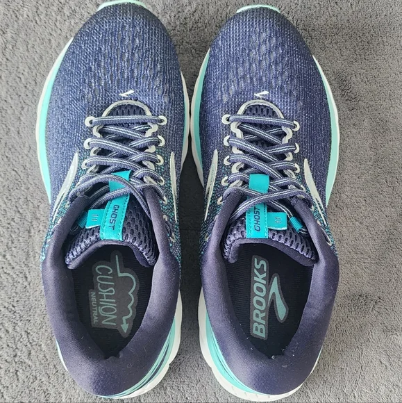 Brooks Women's Ghost 11 Running Shoes Navy/Mint/White Size 7.5 - Picture 1 of 6
